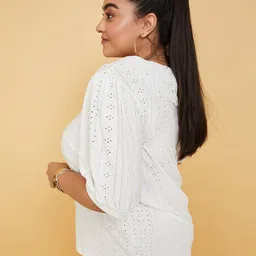 max Plus Size Self Design Puff Sleeves Top image 2