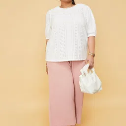 max Plus Size Self Design Puff Sleeves Top image 5