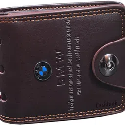 Men Formal Brown Artificial Leather Wallet-image-1