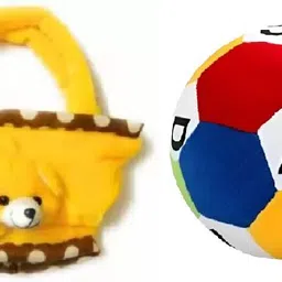 nihan enterprises Best Quality Super Soft Yellow Kids Bag & Football Combo Toy for kids- 25 cm-picture-33