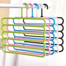 Multi-tiered Medium size Hangers for Scarfs, Stoles, Belt, Trouser, Towel, Dresses, Ties Plastic Pack of 5 Hangers (Multicolor) Plastic Shirt Pack of 5 Hangers For Shirt-image-17