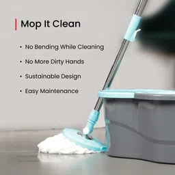indriyas TurboClean 360° Spin Mop with Dual Bucket System Mop Set image 5