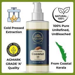 wildflower essentials 100% Pure & Natural Baby Massage Coconut Oil For Baby Hair & Skin image 3