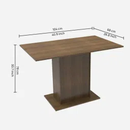 madesa Aurea 2 Seater Dining Set In Brown Finish image 2