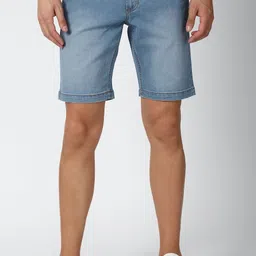peter england university Solid Men Blue Denim Shorts-picture-18
