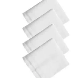 Yeahmom 100% COTTON PURE WHITE HANKIES["White"] Handkerchief (Pack of 4) ["White"] Handkerchief-picture-17
