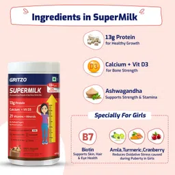 gritzo SuperMilk Height+ (13+y Girls), 13g Protein (Cafe Mocha) image 3