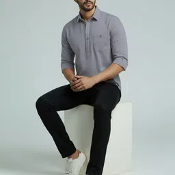 vashuqi Men Solid Cotton Blend A-line Kurta image 5