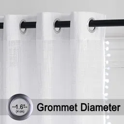 homemonde 274 cm (9 ft) Long Door Cotton Transparent Curtain (Pack Of 2) image 2