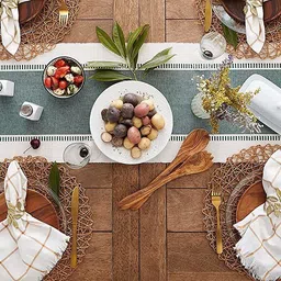 crazyweaves Dark Green 180 cm Reversible Table Runner image 3