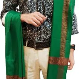 KASHMIR HANDLOOM Wool Self Design Men Shawl image 2