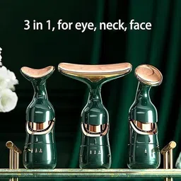 mantra impex 3 in 1 Anti Wrinkles Face Neck Eyes Massager,Vibration Facial for Skin Care Portable Galvanic Facial Machine image 2