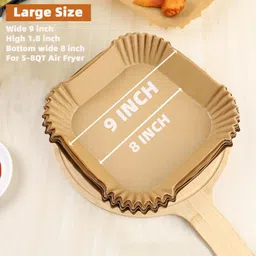tinsuhg Air Fryer Paper Tray (Square) – 100PCS Non-Stick Airfryer Tray image 3