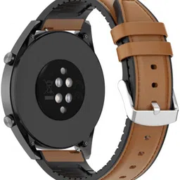 AOnes 22mm Watch Strap Leather Silicone Belt for Fire-Boltt Talk Pro Bsw038 Smart Watch Strap image 3