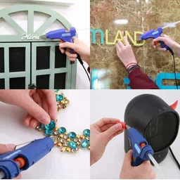 telxmo electric Blue 20w Mini Hot Glue Gun With 20 Pcs Hot Melt Glue Stick Standard Temperature Corded Glue Gun image 5