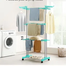v-mop Steel Floor Cloth Dryer Stand Premium Stainless Steel, Clothes Drying Stand For Indoor, Outdoor And Balcony S4 image 5