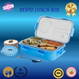 moira international Compartment -3 Sealed Leak Proof Stainless Steel For Kid's & Adult_K625 3 Containers Lunch Box-picture-16