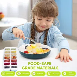 jiyancreation Flexible 14-Ice Cube Trays with Spill-Resistant Removable Lid Multicolor Silicone Ice Cube Tray image 3