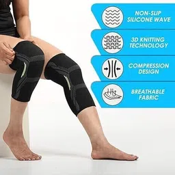 clinic care 3D Knee Cap pair for Knee Pain, Gym, Sports, Running Knee Support (Size-L) Knee Support image 2