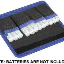 AdventIQ DSLR Camera Battery Holder/Pouch/Case/Bag (4 Pocket) for AA Battery, LP-E6 LP-E8 LP-E10 LP-E12 Battery, EN-EL14 EN-EL15 Battery, NP-FW50 NP-F550 NP-FM500H Battery Camera Bag (Black- Blue)Camera Bag image 3