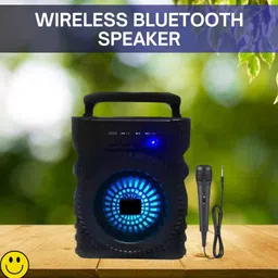 GUGGU 301(PORTABLE WIRELESS BLUETOOTH SPEAKER) Crystal Clear SoundWith Karaoke MicQ489 5 W Bluetooth Laptop/Desktop Speaker-picture-28