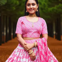 sujas Floral Print Semi Stitched Lehenga Choli image 5