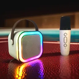 zdea Karaoke Mic RGB Light, HD Sound K12 (PORTABLE BLUETOOTH SPEAKER) G-197 16 W Bluetooth Speaker-picture-10