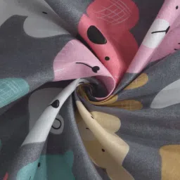 fabinaliv Grey Wildlife 300 TC Cotton Blend Double Queen Size Bedsheet With 2 Pillow Covers image 4