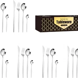 Effortless Style for Every Day | The Classic Silver Design E 4-Piece Set Stainless Steel Cutlery Set-image-13