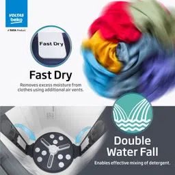 voltas beko by a tata product 14 kg Semi Automatic Top Load Maroon, White image 3