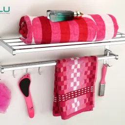 Stainless Steel 24 Inch Folding Wall Mounted Towel Rack – Chrome Finish SILVER Towel Holder-image-83