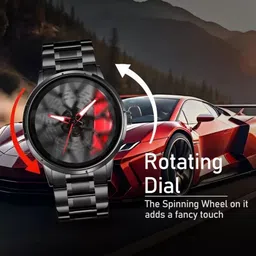 ab collection Thar wheel watch | Spinning watch | Rotating watch | Gyro watch | Red watch Analog Watch - For Men Star Gyro Spinning Red Wheel Watch-01 image 4