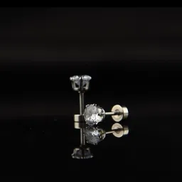 Silver Plated Glittering White Crystal Studs 2 Pcs Cubic Zirconia Metal Stud Earring-image-49