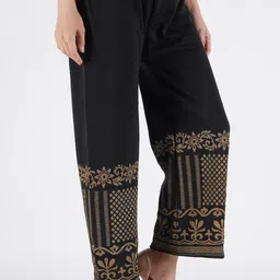 crown king garments Pack of 2 Women Relaxed Black, Maroon Wool Trousers image 5