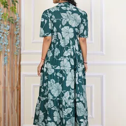 priyagani garments Printed Pure Cotton Stitched Flared/A-line Gown image 2