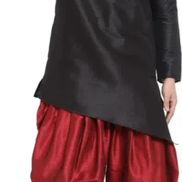 Men Art Silk Kurta Dhoti Set-image-85