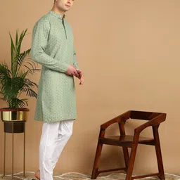 fubar Men Cotton Blend Kurta Pyjama Set image 5
