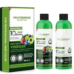 sivika Fruitberries Natural Black Long Lasting Professional Gel hair Color (500ml x 2) , Black-picture-10