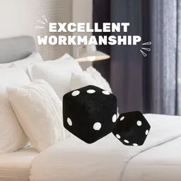 techmax solution CUTE BLACK DICE PLUSH PILLOW SOFT TOY- 30 cm image 4