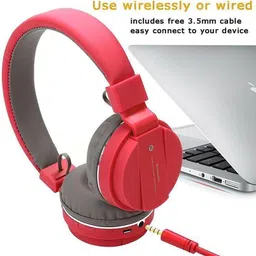 techobucks Wireless Headset Wireless Bluetooth Headphone with FM and SD Card Slot Bluetooth Gaming Headset-picture-17