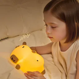 unzag Rechargeable Capybara Silicone Table Lamp Touch Sensor LED Night Light Animal Night Lamp image 2