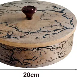 woodsmith Wooden Chapati Box | Casserole | Hotpot 8X8X3 | Serving Bowl with lid - 900 Ml… Serve Casserole image 2