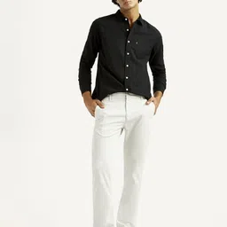 levi's Men Slim Mid Rise White Jeans image 4