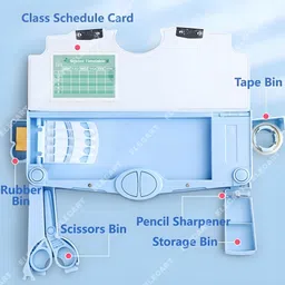 elecart Cat Multi-Functional Pop out Pencil Case with Push Button Stationery Organizer Art Plastic Pencil Box image 3