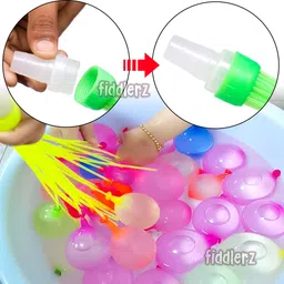 fiddlerz Solid Holi Magic Water Balloons Crazy Quick Fill Set of 3 (111 Pcs) & 1 tap Adapter Magic Balloon image 2