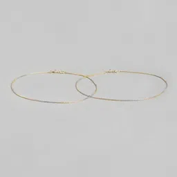 zavya Minimal Triple Toned Silver Anklet | With Certificate of Authenticity Sterling Silver Anklet image 3