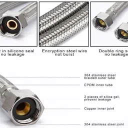 senkiddpro by senkiddpro 2 Angle Wall with 2 Connection pipe for Sink/washbasin(4pcs)(Chrome Finish) Geyser water Saving Aerator Suitable for Washbasin,Sink,Bathroom &Kitchen Bib Tap Faucet image 3