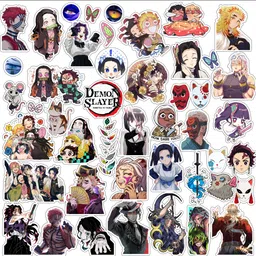 thepaper9store 6 cm Demon Slayer stickers Laptop, Phone Case, Guitar, etc. Waterproof Residue Free Self Adhesive Sticker image 4
