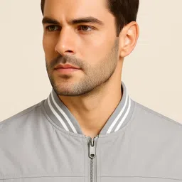 zyrona Men Solid Bomber Jacket image 4