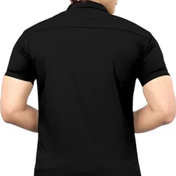 u and k Men Regular Fit Solid Spread Collar Casual Shirt image 3